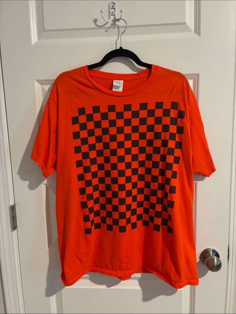 Orange Checkerboard Graphic Tee - Port Company